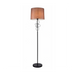 GREAT DREAM Modern Floor Lamp, Matte Black Metal Stand with Decorative Bubble Ring Accent, Brown Fabric Drum Shade, Tall Standing Lamp for Living Room, Bedroom, Office Great Dream