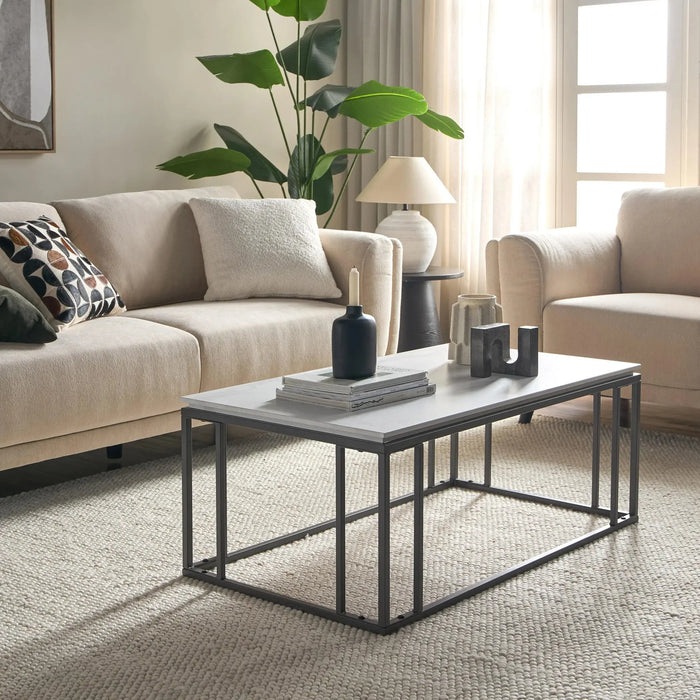 Denza Coffee Table Meta frame Stone Finish