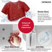 Hitachi laundry machine features with a red shirt being washed, hand wash board, and lint filter.