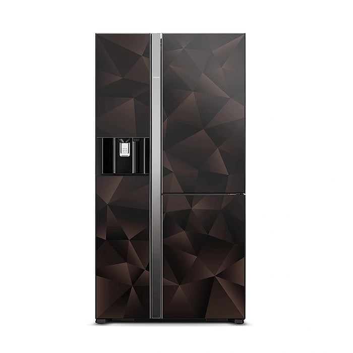 Hitachi 700L Gross 3 Door Side by Premium Refrigerator No Frost Fridge Freezer Inverter Control With Dual Fan Cooling Ice & Water Dispenser | Quick Freezing | Touch Screen | Glass Bronze | RM700VAGUK9XGZ