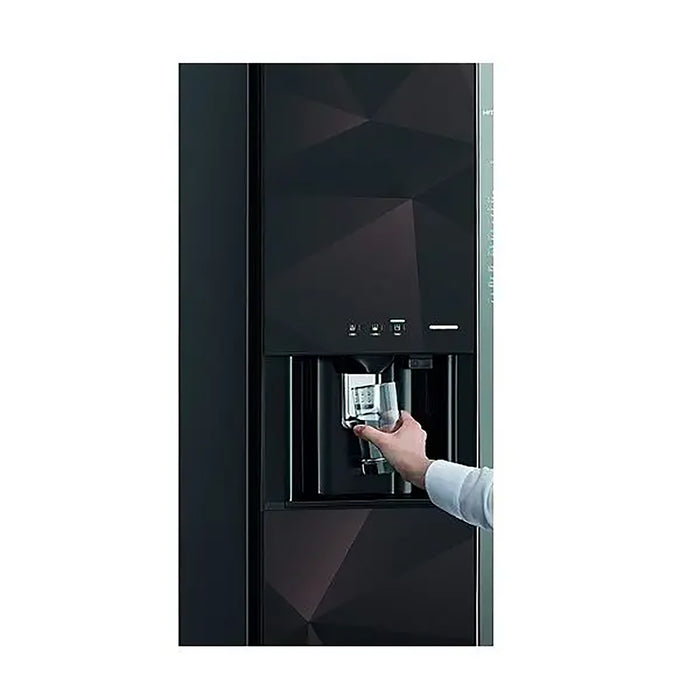 Hitachi 700L Gross 3 Door Side by Premium Refrigerator No Frost Fridge Freezer Inverter Control With Dual Fan Cooling Ice & Water Dispenser | Quick Freezing | Touch Screen | Glass Bronze | RM700VAGUK9XGZ