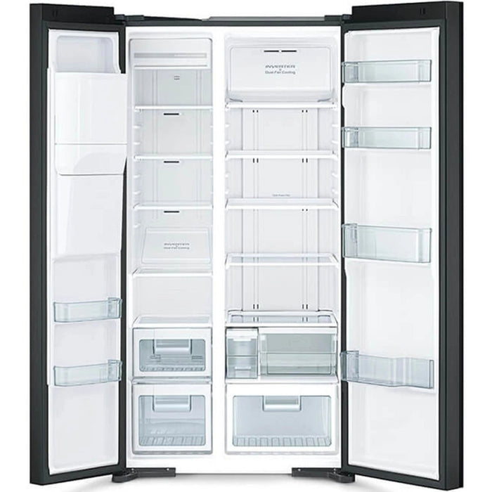 Hitachi 700L Gross 573L Net Side-by-Side Refrigerator | 2-Door | Quick Cooling | Triple Power Filter | Black | RSX700GPUK04GBK EROS