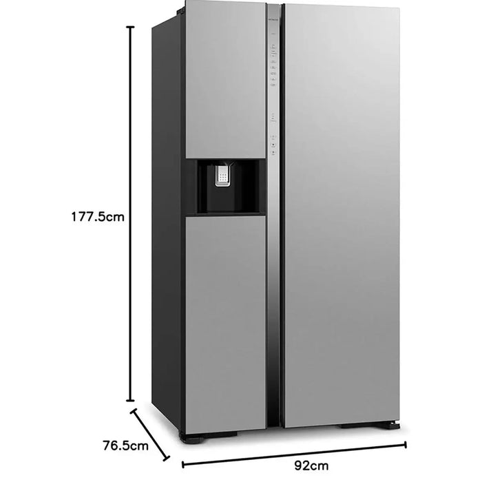 Hitachi 700L Gross 573L Net Side-by-Side Refrigerator | Quick Cooling & Freezing | Triple Power Filter | 2-Door Design | RSX700GPUK04GS EROS