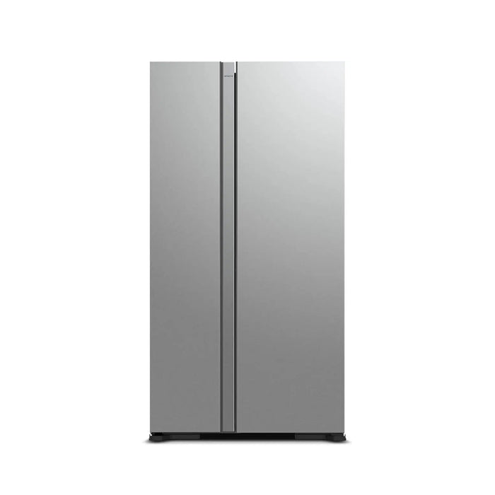 Hitachi 700L Gross Side by Side 2 Door Refrigerator |10 Year Warranty on Inverter Compressor | No Frost Fridge | Dual Fan Cooling-Quick Freezing-LED Panel-Easy Twist Ice Maker | Glass Silver| RS700PUK0GS