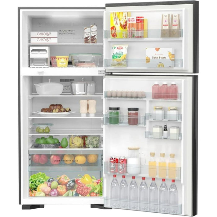 Hitachi 760L Gross 550L Net Top Mount Refrigerator | Dual Fan Cooling | Touch Screen Control | Stylish & Efficient | Brilliant Black | RV760PUK7K4BBK
