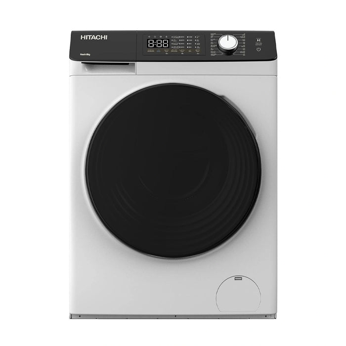 Hitachi 8KG Front Load Washing Machine | 1200 RPM | 16 Programs | Fully Automatic Washer | Intelligent Sensor System | LED Multifunctional Display | White | BD-802HVOW