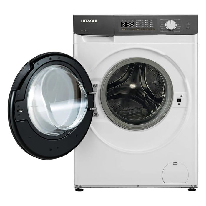 Hitachi 8KG Front Load Washing Machine | 1200 RPM | 16 Programs | Fully Automatic Washer | Intelligent Sensor System | LED Multifunctional Display | White | BD-802HVOW