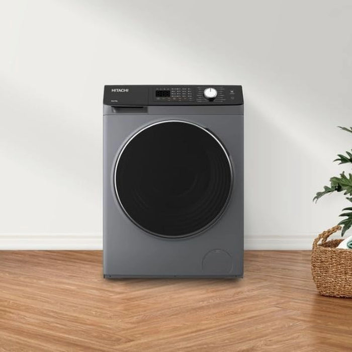 Hitachi 9.5KG Front Load Washing Machine| 1200 RPM| Inverter Motor| 16 Programs| Fully Automatic Washer| Intelligent Sensor System| LED Multifunctional Display| Gray |BD-9504HVOS EROS