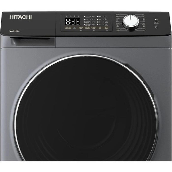 Hitachi 9.5KG Front Load Washing Machine| 1200 RPM| Inverter Motor| 16 Programs| Fully Automatic Washer| Intelligent Sensor System| LED Multifunctional Display| Gray |BD-9504HVOS EROS