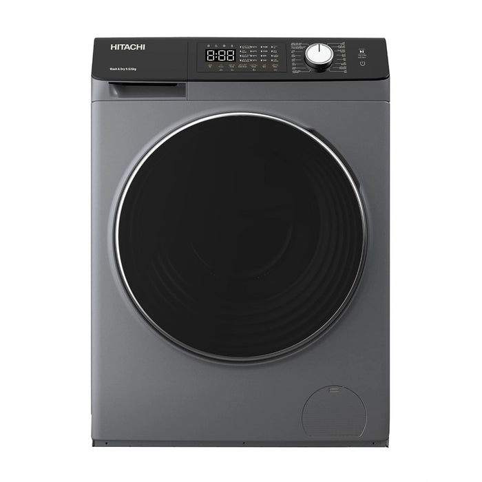 Hitachi 9.5KG Front Load Washing Machine| 1200 RPM| Inverter Motor| 16 Programs| Fully Automatic Washer| Intelligent Sensor System| LED Multifunctional Display| Gray |BD-9504HVOS EROS