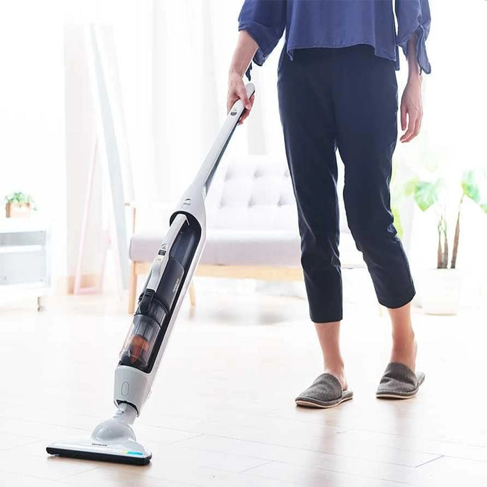 Hitachi Cordless Stick Vacuum Cleaner | 45 Minutes Run Time | Light Weight | 18V Lithium Ion Battery | 2 in 1 Design Good For Hard Floor & Rug | Dry Mop Head | Crevice Nozzle | Charging Station
