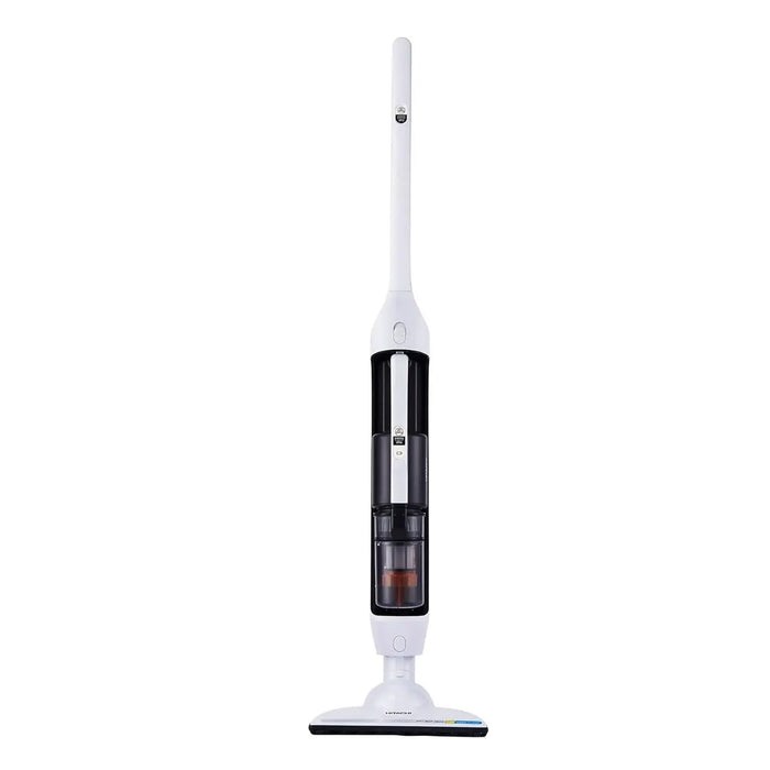 White and black handheld vacuum cleaner on a white background