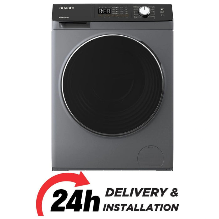 Hitachi Front Load 8.5 kg Washer & Dryer 5 kg | 1200 RPM Inverter Technology| Touch LED panel| Dark Gray | BD-D802HVOS