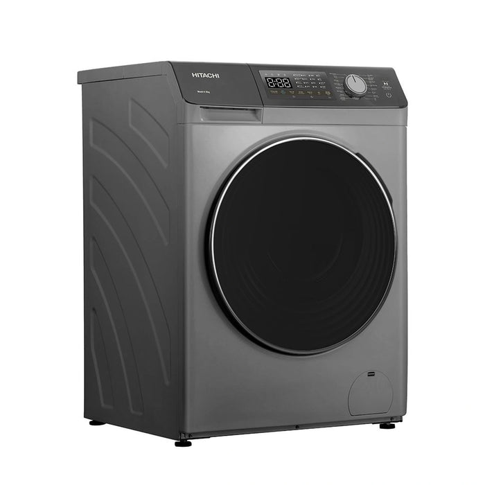 Hitachi Front Load 9.5 kg Washer & Dryer 6 kg | 1400 RPM Inverter Technology | Touch LED panel | Dark Gray
