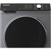 Hitachi washing machine with digital display and control panel on a white background
