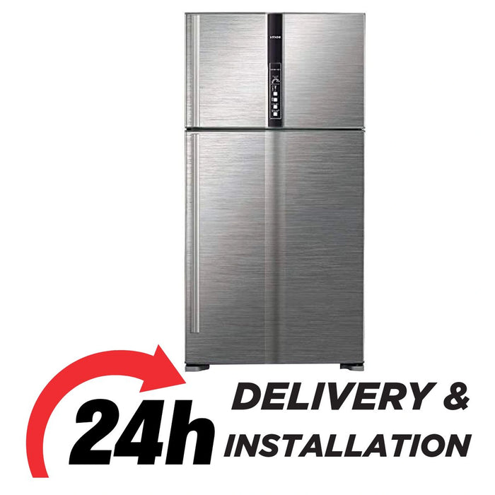 Hitachi Gross 990L Top Mount Refrigerator (Net 700L) | Super Energy Saving | Powerful Cooling | Tempered Glass Shelves | LED Digital Control Panel | Silver | RV990PUK1K1BSL