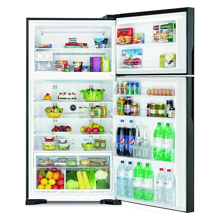 Hitachi Gross 990L Top Mount Refrigerator (Net 700L) | Super Energy Saving | Powerful Cooling | Tempered Glass Shelves | LED Digital Control Panel | Silver | RV990PUK1K1BSL