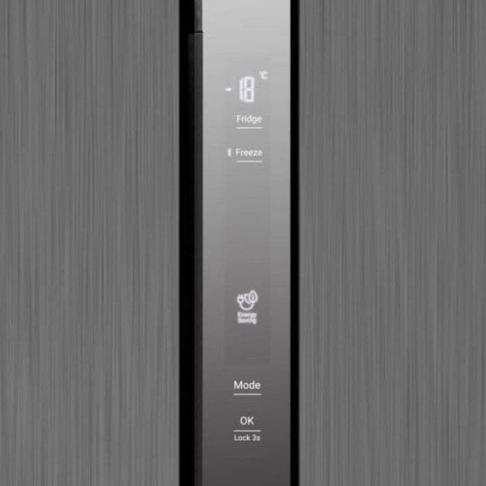 Hitachi Refrigerator | 680L Gross, 525L Net | Side-by-Side | 2-Door | 10 Year Inverter Compressor Warranty | Dual Fan Cooling | Quick Freezing | Mirror Touch Controller | Energy Saving | Dark Inox | HRSN9552DDXAE