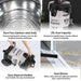 Hitachi dust blower with features highlighted on a white background