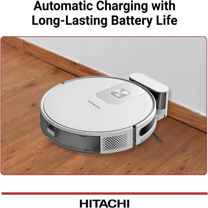 Hitachi Wi-Fi Controlled Robot Vacuum | 2700Pa Suction Power | LiDAR Navigation & Multi-Floor Mapping | Wet & Dry Cleaning | Stair Safety | 170 Min. Runtime (Max) | 1-Year Warranty |RVX15N