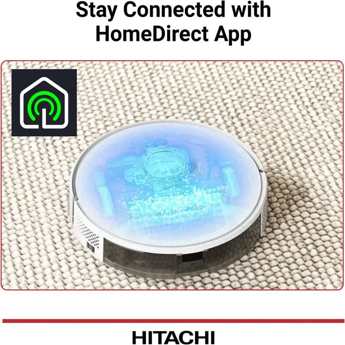 Hitachi Wi-Fi Controlled Robot Vacuum | 2700Pa Suction Power | LiDAR Navigation & Multi-Floor Mapping | Wet & Dry Cleaning | Stair Safety | 170 Min. Runtime (Max) | 1-Year Warranty |RVX15N