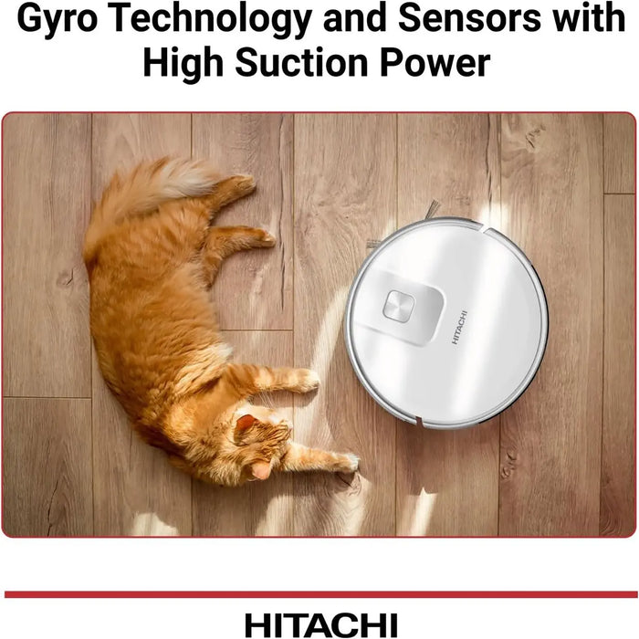 Hitachi Wi-Fi Controlled Robot Vacuum | 2700Pa Suction Power | LiDAR Navigation & Multi-Floor Mapping | Wet & Dry Cleaning | Stair Safety | 170 Min. Runtime (Max) | 1-Year Warranty |RVX15N