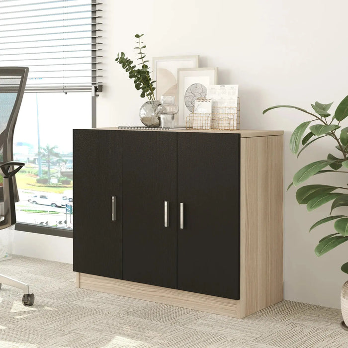 AeroLine Modern Book shelve file cabinet Wide-Oak