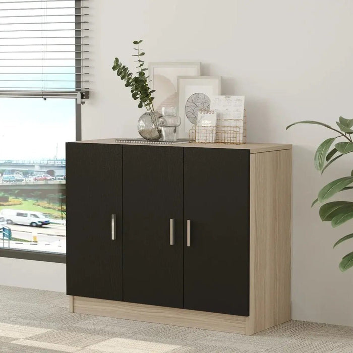 AeroLine Modern Book shelve file cabinet Wide-Oak