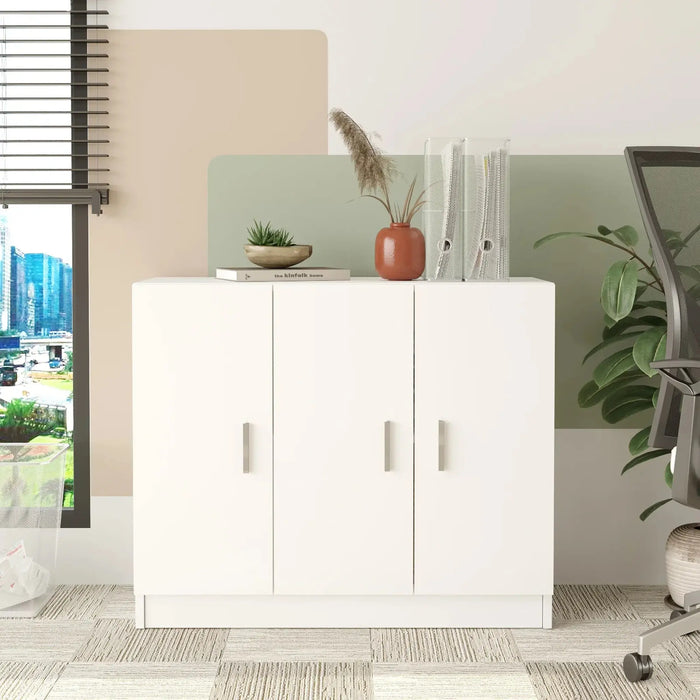 AeroLine Modern Book shelve file cabinet Wide-White