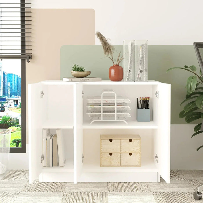 AeroLine Modern Book shelve file cabinet Wide-White