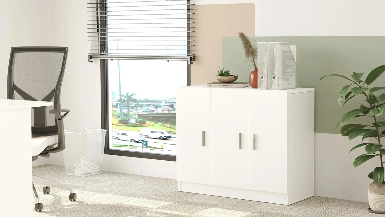 AeroLine Modern Book shelve file cabinet Wide-White