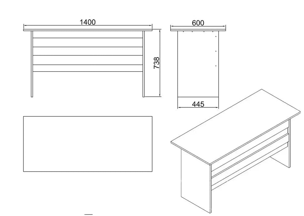 AeroLine Modern Office Desk-White