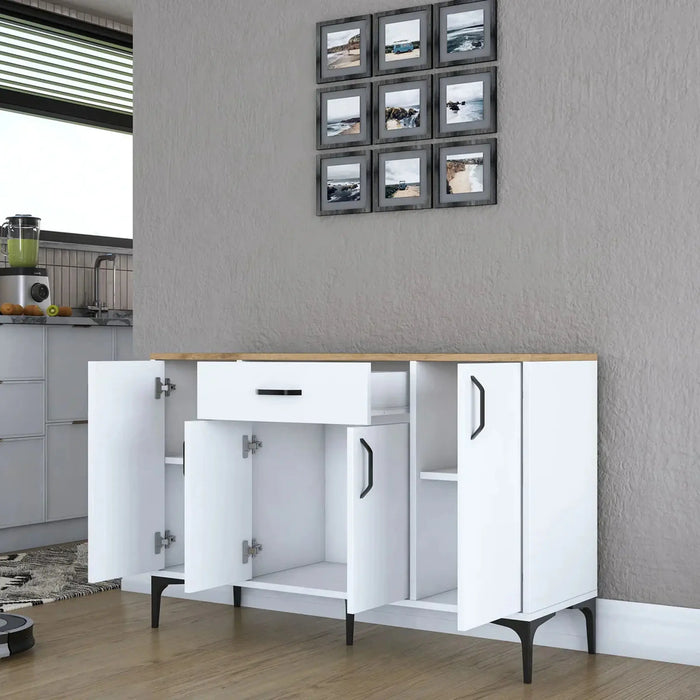 Bistro Multi-Storage Cabinet sideboard White and Oak