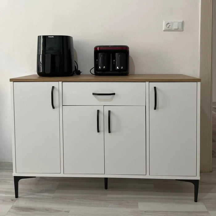 Bistro Multi-Storage Cabinet sideboard White and Oak