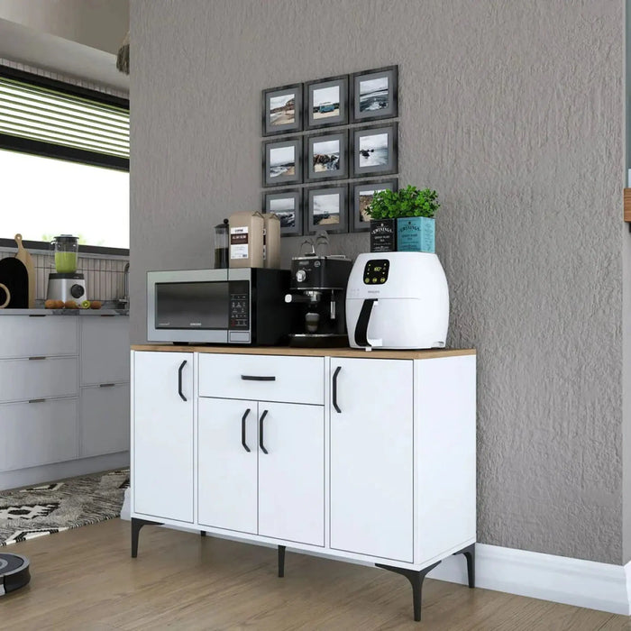 Bistro Multi-Storage Cabinet sideboard White and Oak