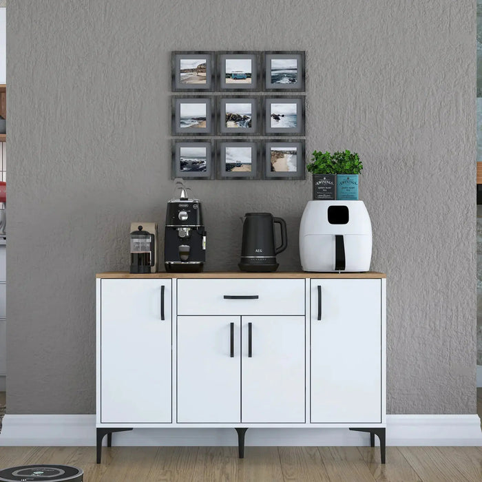 Bistro Multi-Storage Cabinet sideboard White and Oak