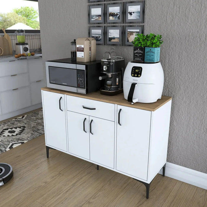 Bistro Multi-Storage Cabinet sideboard White and Oak