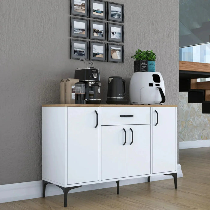 Bistro Multi-Storage Cabinet sideboard White and Oak
