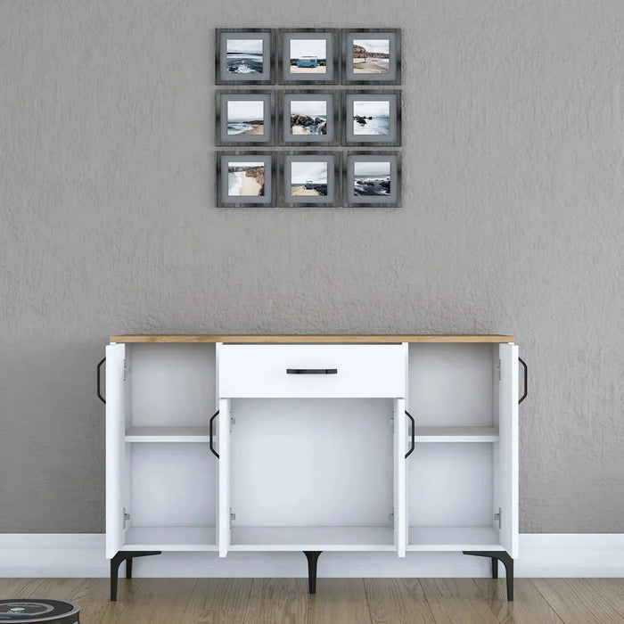 Bistro Multi-Storage Cabinet sideboard White and Oak