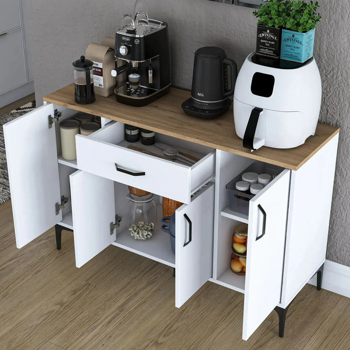 Bistro Multi-Storage Cabinet sideboard White and Oak