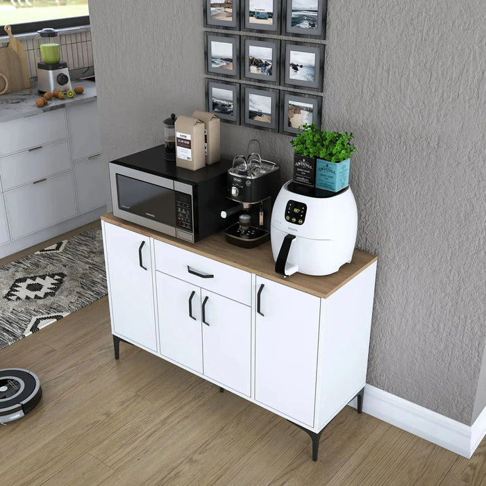 Bistro Multi-Storage Cabinet sideboard White and Oak