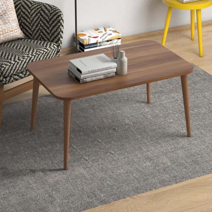 Centre Coffee Table for Living Room | Modern Design Centre Coffee Table with with Wooden legs - Walnut