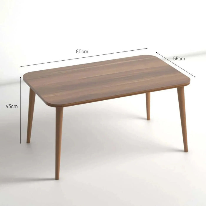 Centre Coffee Table for Living Room | Modern Design Centre Coffee Table with with Wooden legs - Walnut