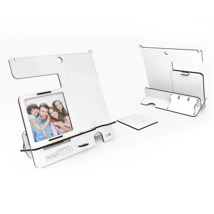 Charging Station Storage Organizer for Multiple Devices | Electronic Organizer Great Gift for Men and Women - White