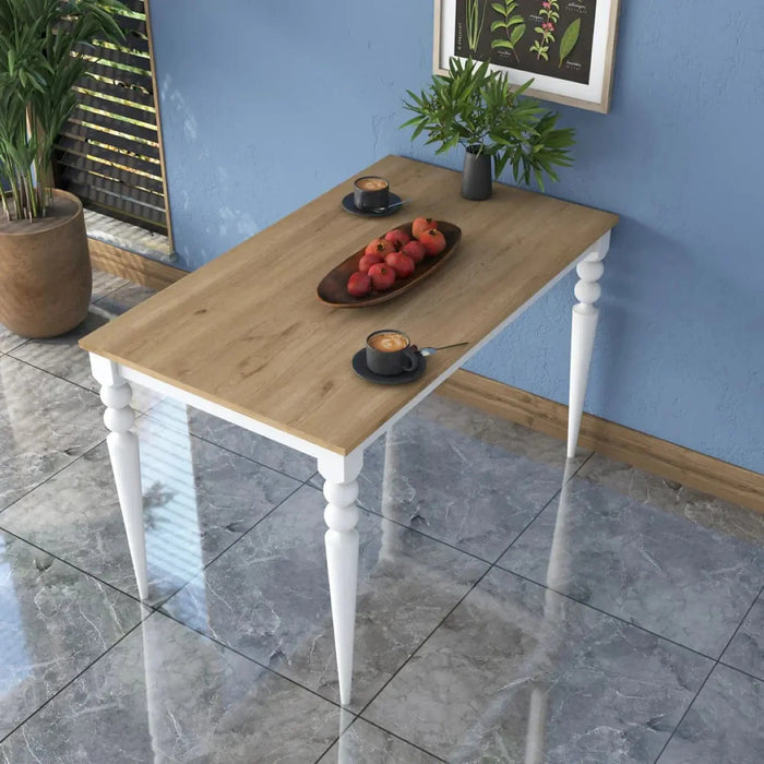 ClassicElegance Dining Table White and Walnut