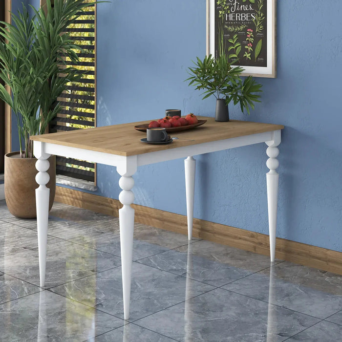 ClassicElegance Dining Table White and Walnut