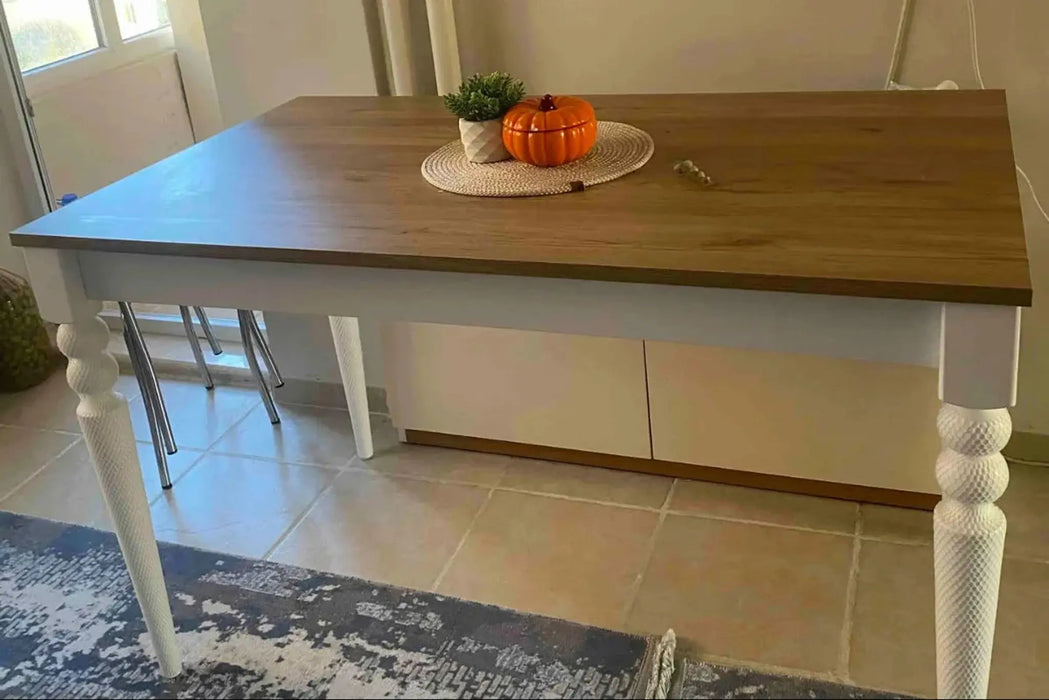 ClassicElegance Dining Table White and Walnut