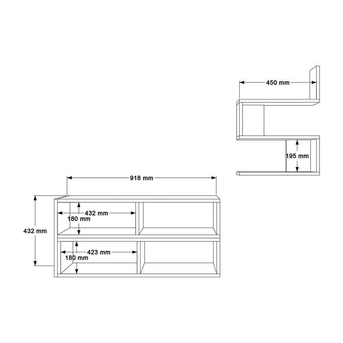 Clouda TV Unit with Wall Shelves White | Modern TV Stand with Storage | Upto 55 inch TV