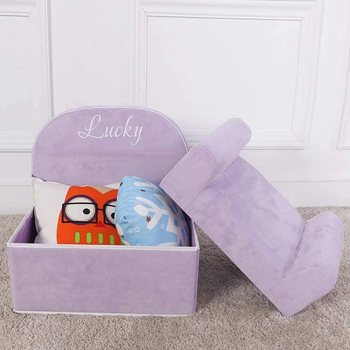 Comfortable Lucky Kids Sofa with Storage | Durable Kids Study and Play Sofa | Perfect Gift for Childrens - Purple
