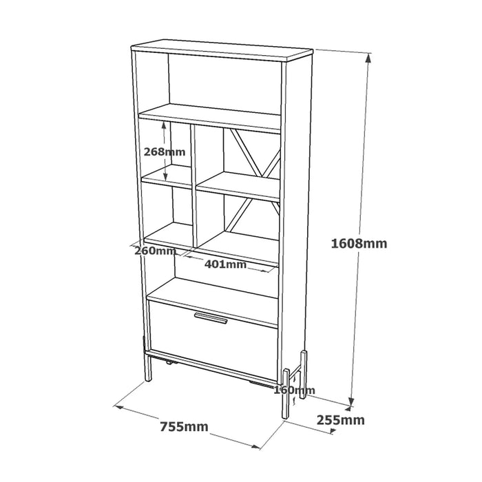 Concretea Bookshelf, Cura - Concrete - Anthracite
